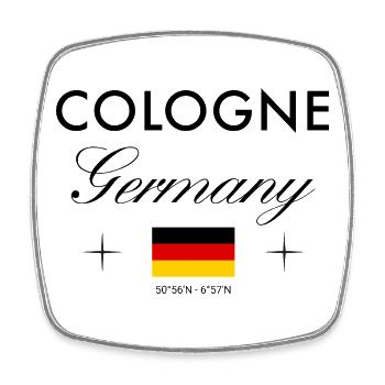 Cologne Germany Coordinates Travel Souvenir - Square fridge magnet - white - Front