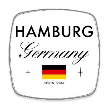 Hambourg, Allemagne, coordonne le souvenir de voyage - Magnet carré - blanc - Devant