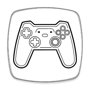 Game Controller Line Art - Square fridge magnet - white - Front