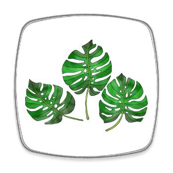 feuilles - Magnet carré - blanc - Devant