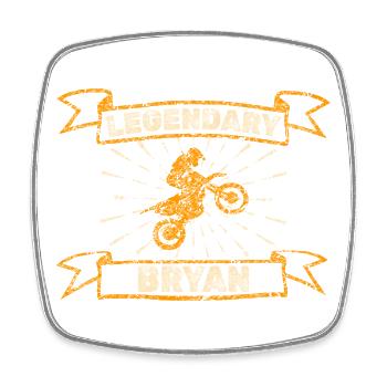 Biker Bryan - Magnet carré - blanc - Devant