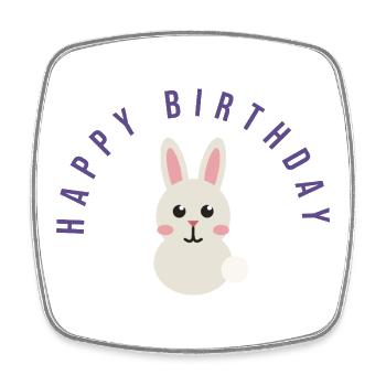 JOYEUX ANNIVERSAIRE. HAPPY BIRTHDAY. ANNIVERSAIRE. - Magnet carré - blanc - Devant