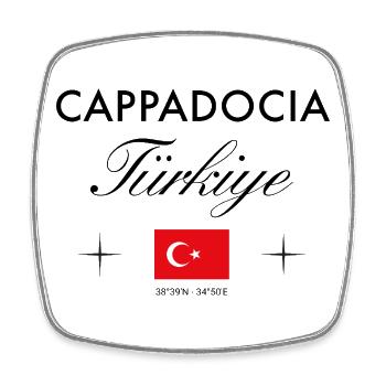 Kappadokien Türkei Koordinaten Reise Souvenir - Viereckiger Kühlschrankmagnet - Weiß - Vorne