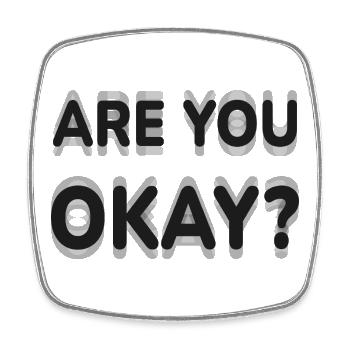 Are You Okay Optical Illusion Hard To Focus Trippy - Square fridge magnet - white - Front