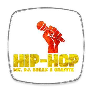 Hip Hop Fist Basketball Tee - Square fridge magnet - white - Front