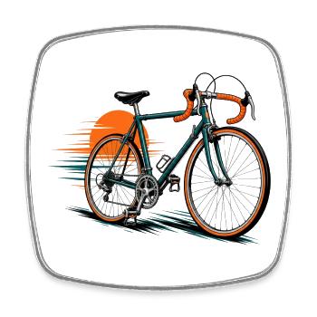 Icône de vélo sur fond ensoleillé - Magnet carré - blanc - Devant