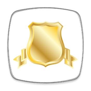 Emblème du Bouclier d’Or, Emblème vierge, Héraldique de luxe B - Magnet carré - blanc - Devant