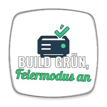 Release‑Shirt für Devs – Build grün, Feier an - Viereckiger Kühlschrankmagnet - Weiß - Vorne