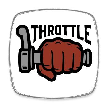 Throttle Throttle Grip Lettering - Square fridge magnet - white - Front