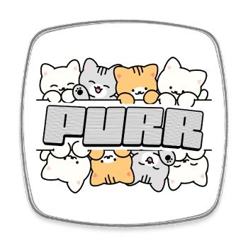 Cat Crew  Logo - Square fridge magnet - white - Front
