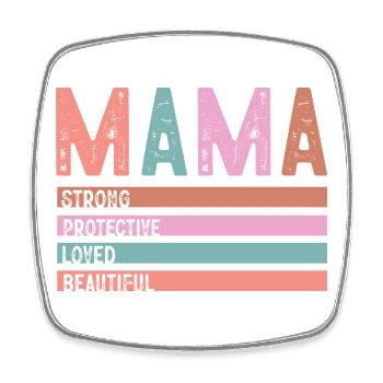 Maman Forte Protectrice Aimée - Magnet carré - blanc - Devant