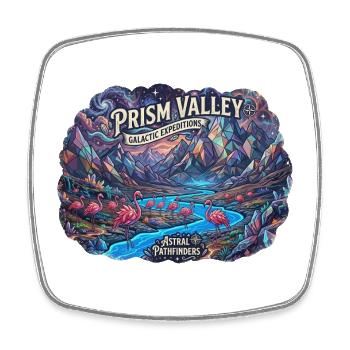 Crystal Valley and Space Flamingos - Square fridge magnet - white - Front