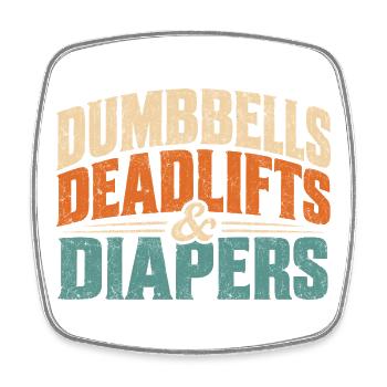 Dumbbells Diapers Laugh Tee - Viereckiger Kühlschrankmagnet - Weiß - Vorne
