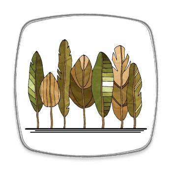 Baum - Viereckiger Kühlschrankmagnet - Weiß - Vorne