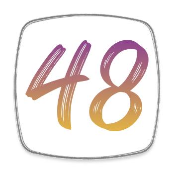 48 - Viereckiger Kühlschrankmagnet - Weiß - Vorne