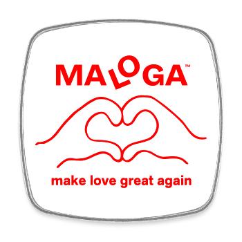 MALOGA  - Make Love Great Again - Viereckiger Kühlschrankmagnet - Weiß - Vorne