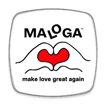 MALOGA - Make Love Great Again - Viereckiger Kühlschrankmagnet - Weiß - Vorne