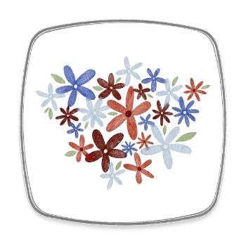 Aquarell Blumen - Viereckiger Kühlschrankmagnet - Weiß - Vorne