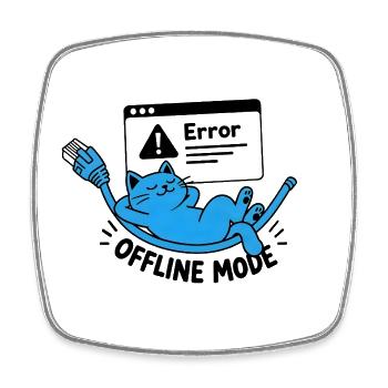 Offline-Modus / Trennung - Viereckiger Kühlschrankmagnet - Weiß - Vorne