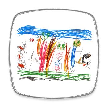 Kindertraum Gartenzauber - Viereckiger Kühlschrankmagnet - Weiß - Vorne