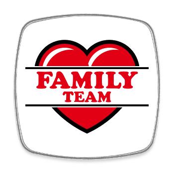 Family Team (Familie / Herz / Liebe / Love / R 2C) - Viereckiger Kühlschrankmagnet - Weiß - Vorne