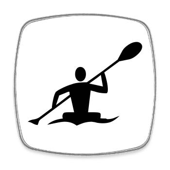 Canoe - Square fridge magnet - white - Front