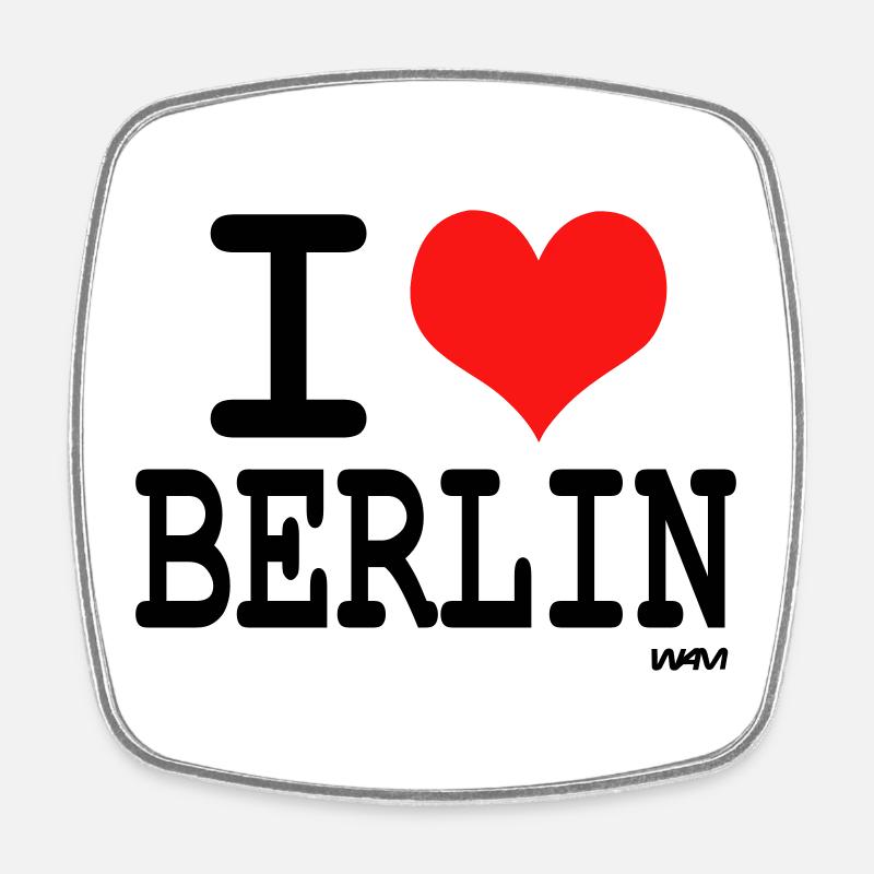 i love berlin - Viereckiger Kühlschrankmagnet - Weiß