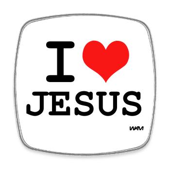 jesus - Viereckiger Kühlschrankmagnet - Weiß - Vorne
