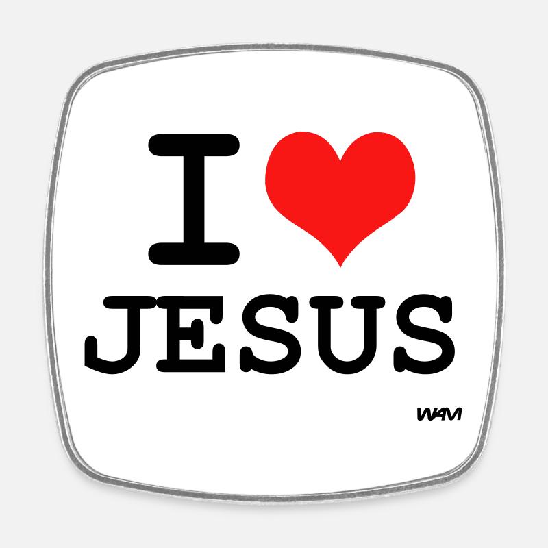 jesus - Viereckiger Kühlschrankmagnet - Weiß