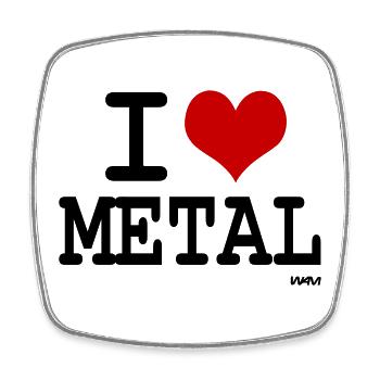 i love metal - Viereckiger Kühlschrankmagnet - Weiß - Vorne