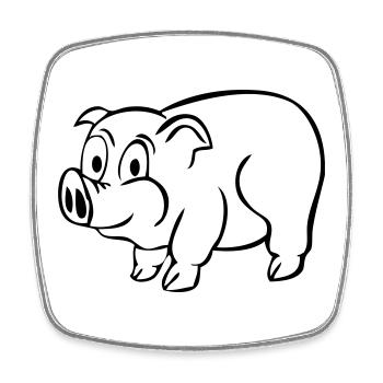 Lucky Pig - Square fridge magnet - white - Front