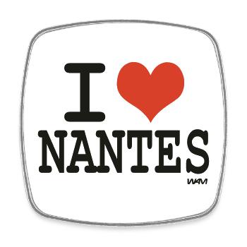 i love Nantes - couleurs personnalisables - Magnet carré - blanc - Devant