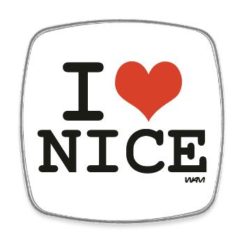 i love Nice - couleurs personnalisables - Magnet carré - blanc - Devant