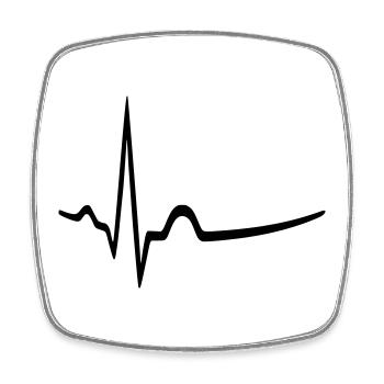 EKG - Sinusrhythmus - Arzt - Viereckiger Kühlschrankmagnet - Weiß - Vorne