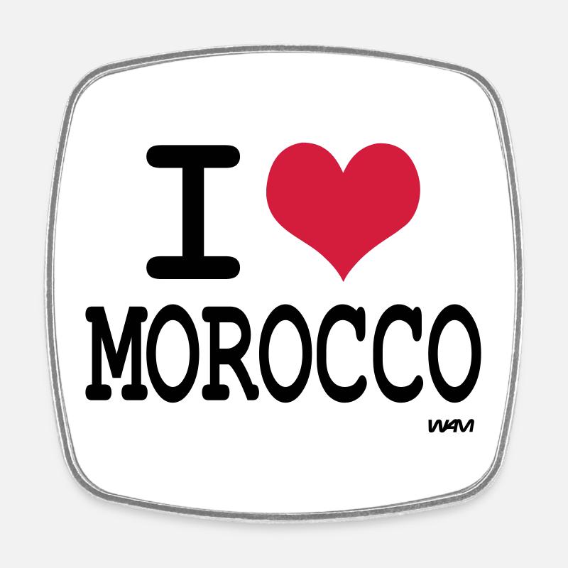 J'aime le maroc - couleurs personnalisables - Magnet carré - blanc