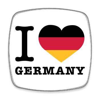 I love Germany | Herz | Heart - Magnet carré - blanc - Devant
