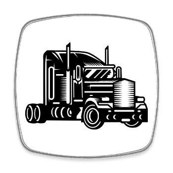 Truck - Viereckiger Kühlschrankmagnet - Weiß - Vorne