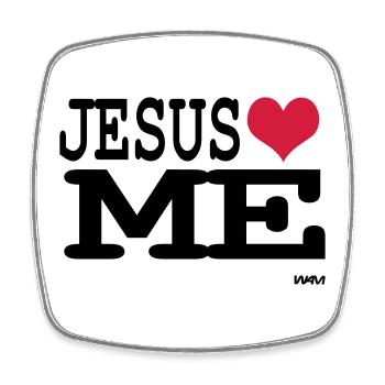 Jesus loves me - foi personnelle - Magnet carré - blanc - Devant