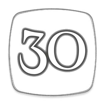 30 - Viereckiger Kühlschrankmagnet - Weiß - Vorne