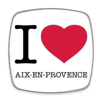 I LOVE AIX-EN-PROVENCE France Frankreich - Square fridge magnet - white - Front