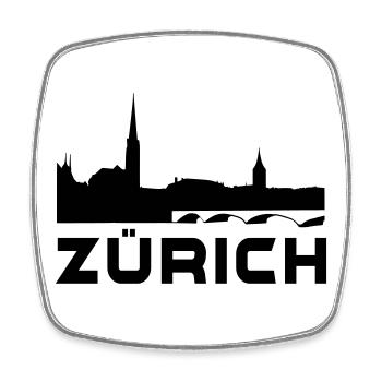 Zürich - Viereckiger Kühlschrankmagnet - Weiß - Vorne