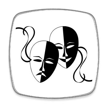 Maske, Masken, Maskierte, - Viereckiger Kühlschrankmagnet - Weiß - Vorne