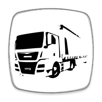 Truck2 - Viereckiger Kühlschrankmagnet - Weiß - Vorne