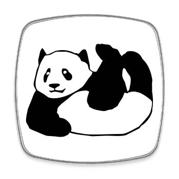 Panda, Bär,Tier, - Viereckiger Kühlschrankmagnet - Weiß - Vorne