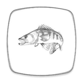 pike-perch - Square fridge magnet - white - Front