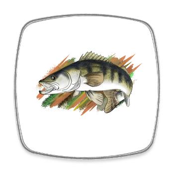 pike-perch - Square fridge magnet - white - Front