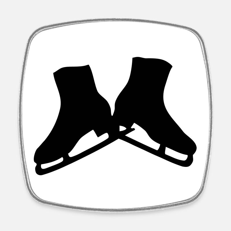 Schlittschuhe - Viereckiger Kühlschrankmagnet - Weiß