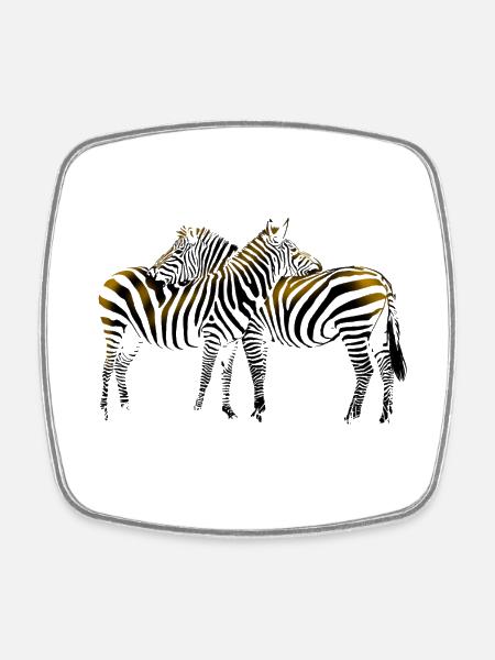 Zebra - Viereckiger Kühlschrankmagnet - Weiß