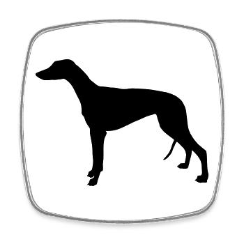 Greyhound - Viereckiger Kühlschrankmagnet - Weiß - Vorne