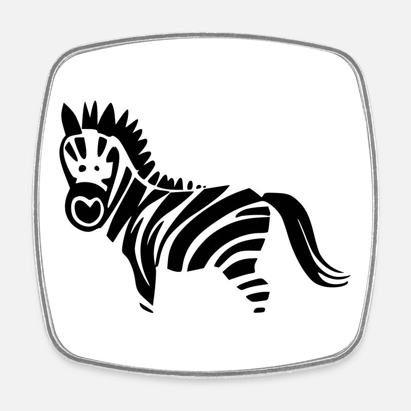 Zebra - Magnet carré - blanc